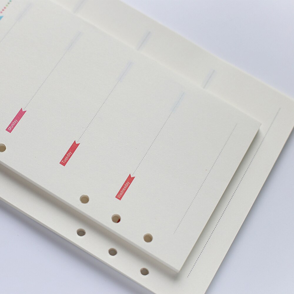 3 Sets 6-Hole Loose-leaf Filler Papers Assorted Replacement Spiral Notebook Paper (A5)