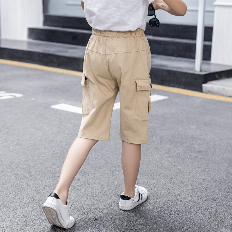 Kids Boy Casual Shorts With Pocket Summer Teenager Cargo Shorts For Boys Child Cotton clothing For 5 To 13 Years Old