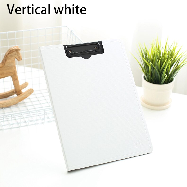 A4 Professionele Zakelijke Klassieke Bestandsmap Document Organizer Clip Bestand 325*242mm Clip Map Board School Kantoorbenodigdheden: vertical white