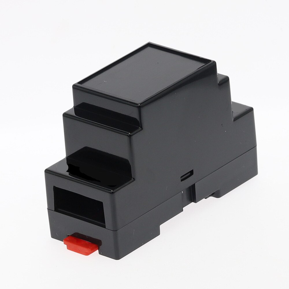 1PC DIN Rail PLC Junction Box Plastic Electronics Box Project Case 4Colors 88x37x59mm 35-Rail Mounting Instrument Housing: 4-01-Black