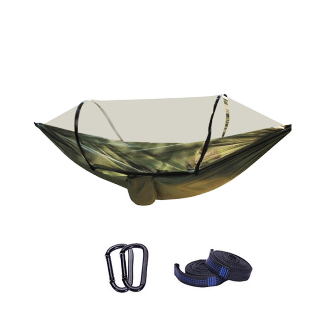 Hangmat Met Anti-Muggen Outdoor Dubbele Nylon Parachute Doek Camping Klamboe Quick Open Hangmat Controle Hangmat Kamp