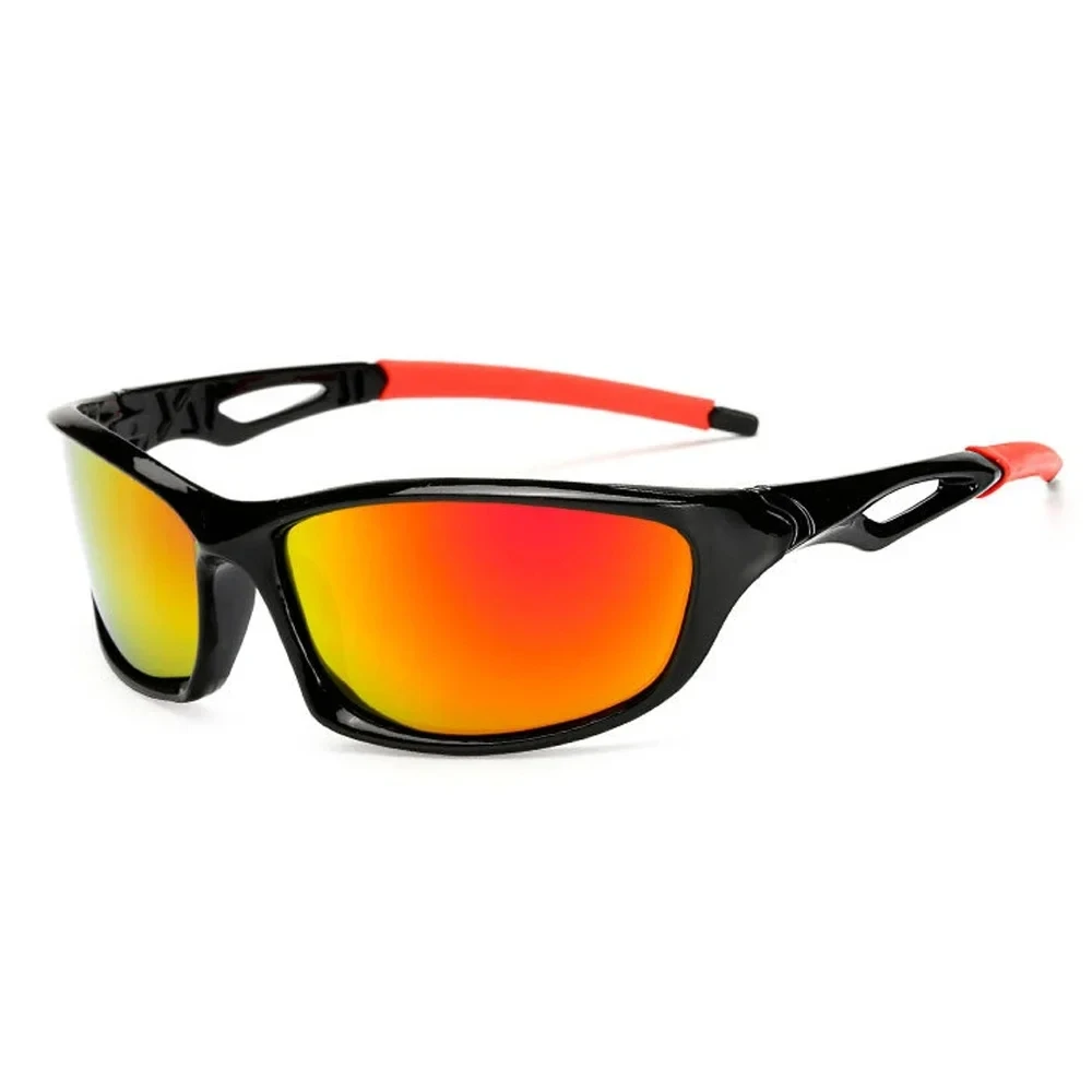 2025 Gepolariseerde Zonnebril Mannen Vierkante Sport Zonnebril voor Mannen Rijden Vissen Zwart Frame Goggle UV400: Black