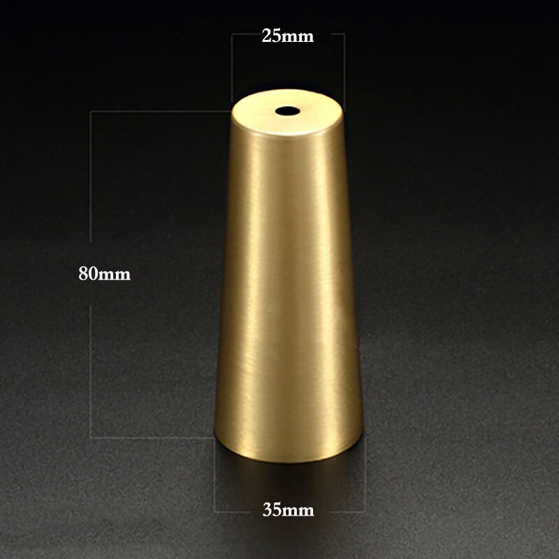 high Brass Cabinet Leg Covers Chair Cups Furniture Leg Tube Protector Table Feet Cover: D35 C25 H80