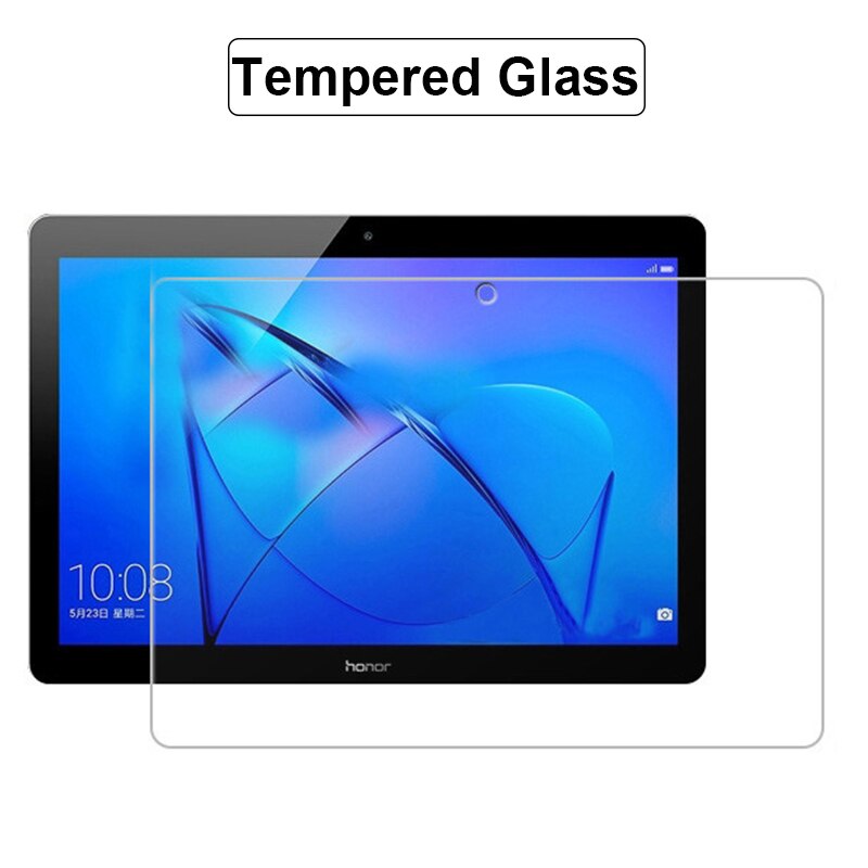 Funda para Huawei MediaPad T3 10 AGS-L09/W09/L03 Honor Play Pad 2 T3 9,6, Funda de cuero PU con soporte para tableta Huawei T3 10: Tempered Glass