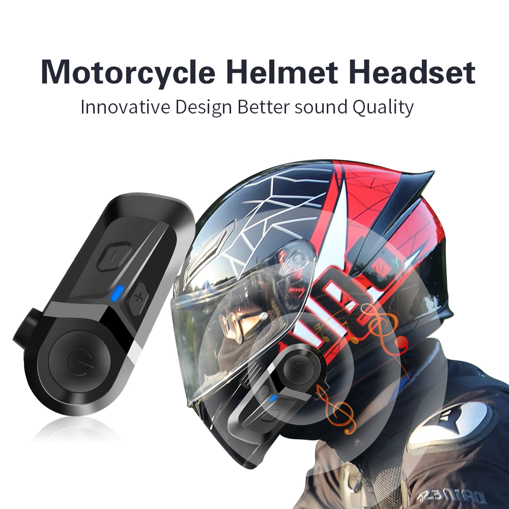 Smartgoor Motorcycle Helmet Headset Bluetooth 5.3 Headphones Wireless Motor Headset Bike Earphone Handsfree Stereo Earbud
