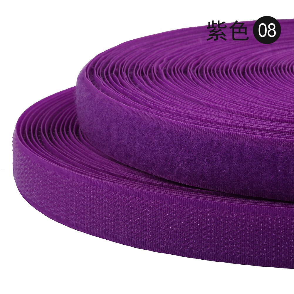 Geen Zelfklevende Sluiting Tape Diy Polyester Nylon Haak Lus Haak Sluiting Tape Naaien Accessoires Geen Sterke Lijm 2Cm * 25Yards: Dark purple