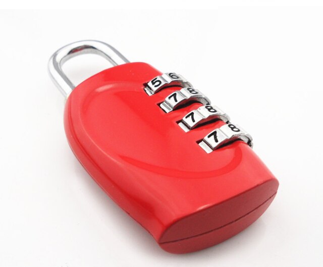4 Dial Digit Password Lock Combination Suitcase Luggage Metal Code Password Locks Padlock Travel Safe Anti-Theft Cijfersloten: Red