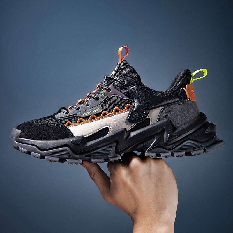 Lente En Herfst Mesh Outdoor Slijtvaste Daddy Schoenen Koreaanse Versie Van De Trend Van Mannen Casual sport Schoenen: Black / 8.5