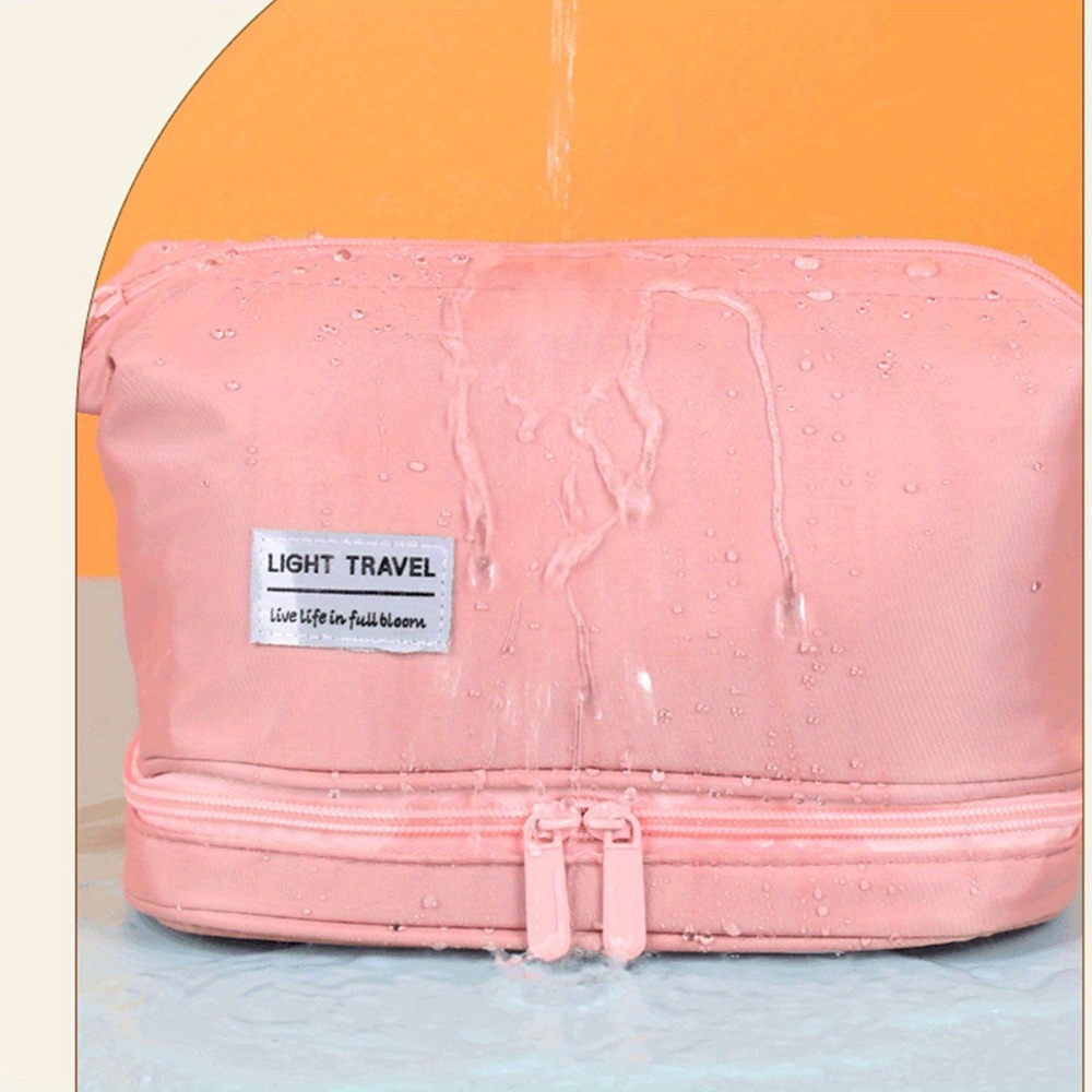 Stor kapacitet kosmetikväska dubbelskiktad necessär sminkorganisatör necessär reseväska bärbar reseväska