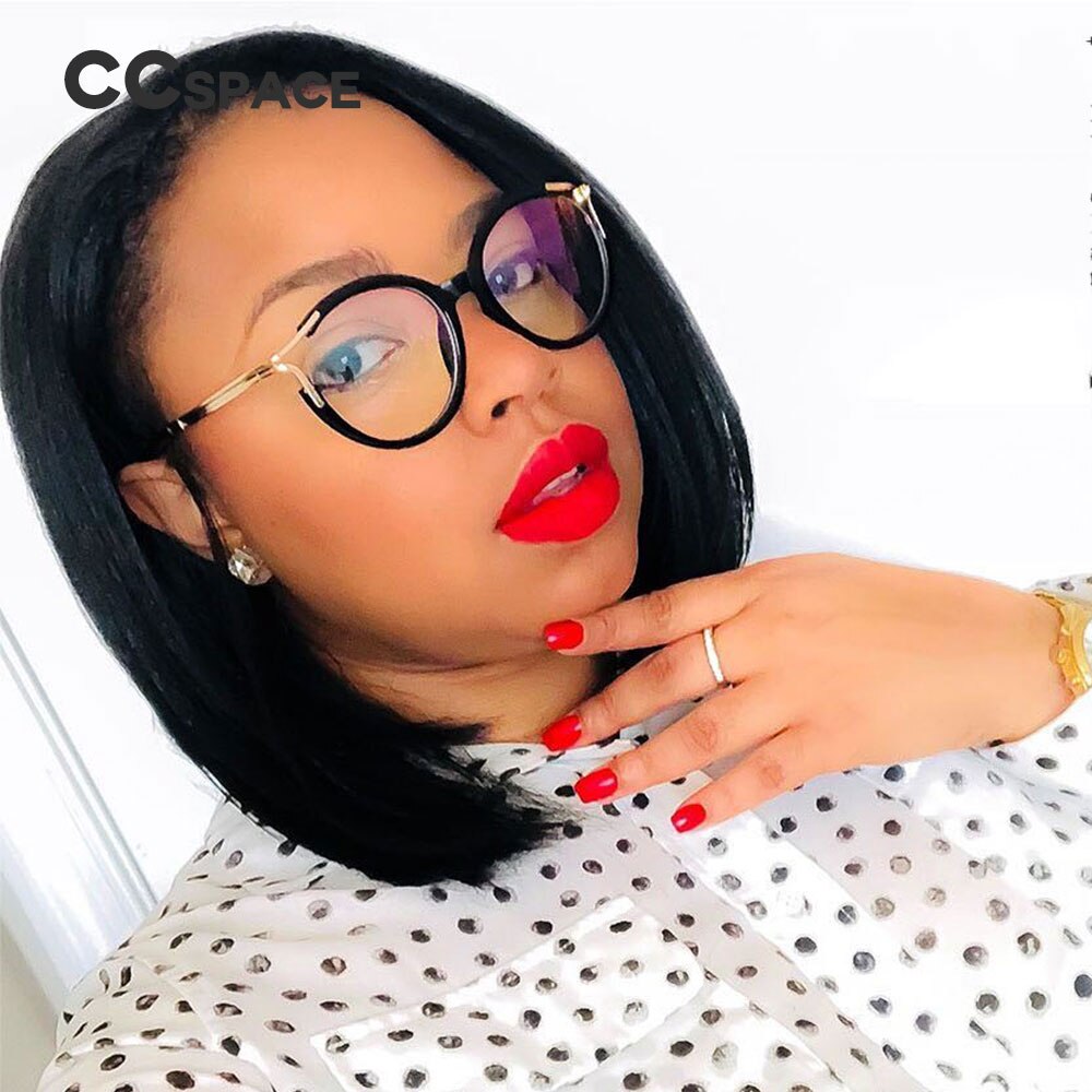 45103 Lady Ronde Cat Eye Brilmonturen Vrouwen Metalen Holle Metalen Optische Mode Brillen