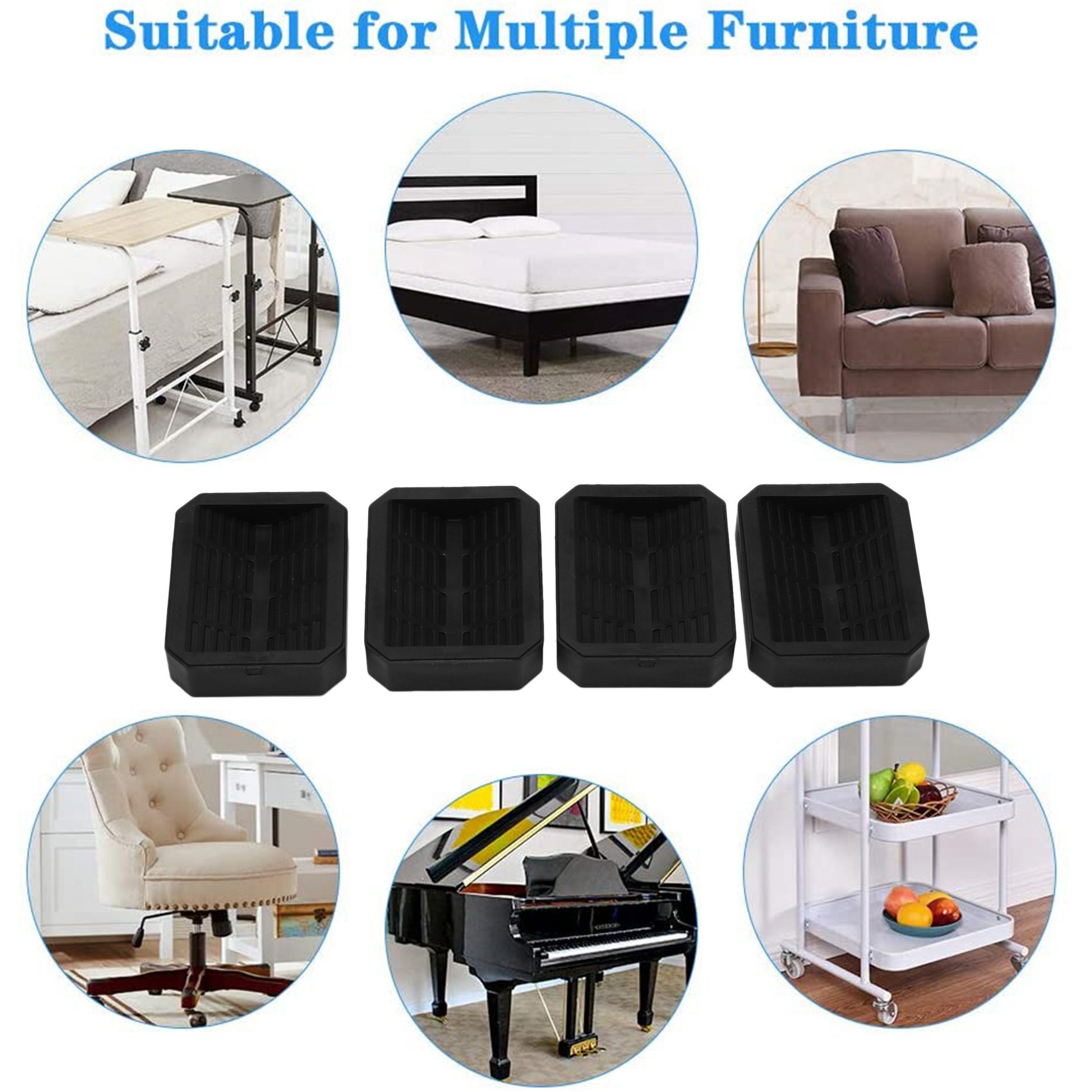 4Pcs Furniture Wheel Caster Cups/Floor Protectors, Non-Slip Caster Cups is for Furniture Small Wheels/Furniture Leg