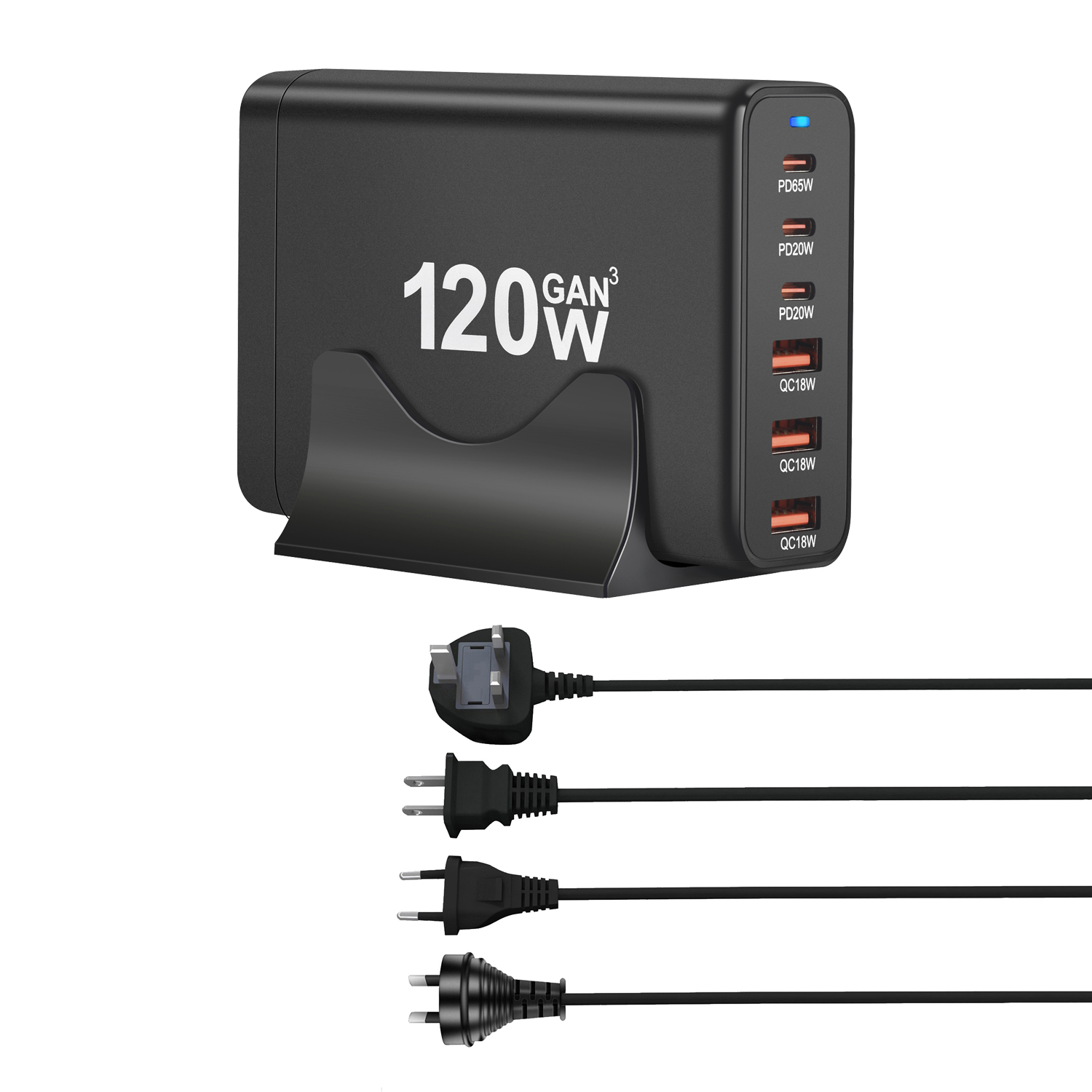 120w 200w gan oplader 6 poorten usb type c pd oplader snellader 3.0 usb type c snellader mobiele telefoon usb oplader