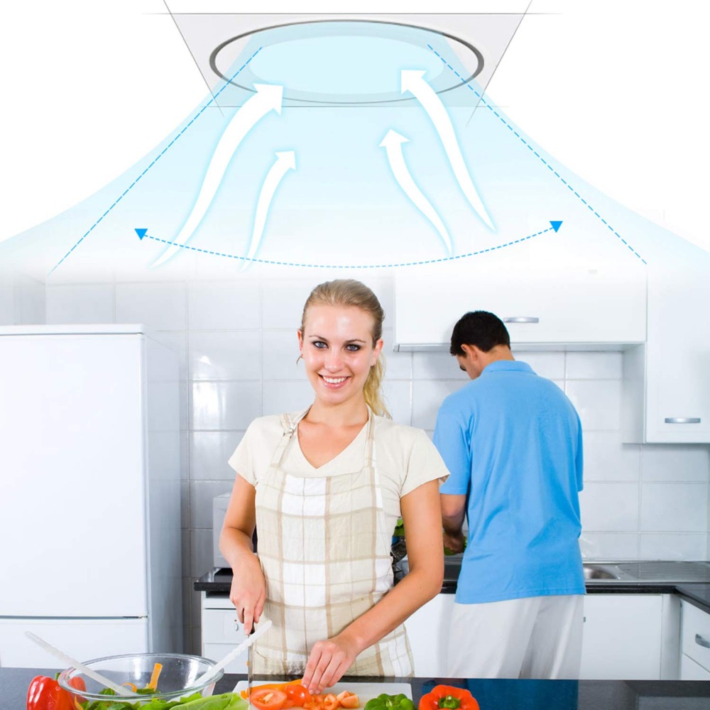 4 &#39;&#39;hause Stille Auspuff Fan Küche Haube Belüftung für Schlecht Decke Fenster Zauberstab Luft Auszieher mit 4W LED licht Ventilator