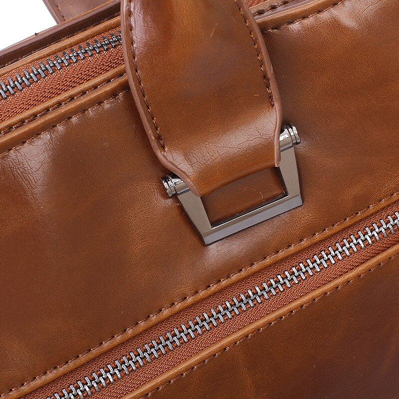 Klassieke Vrouw Mannen Aktetassen Lederen Business Office Computer Laptop Tassen Vintage Schouder Crossbody Tassen Voor Mannen