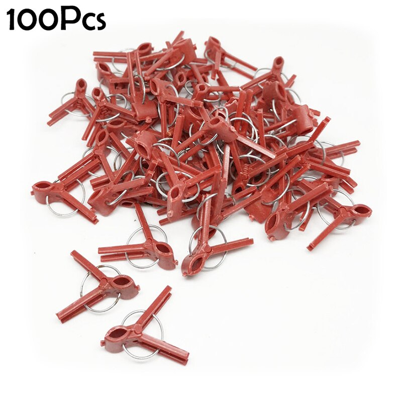 ESTILO DE 100 Uds. Tenazas de injerto de plástico duraderas para jardín, tomate, flor, enredadera, plantas: A