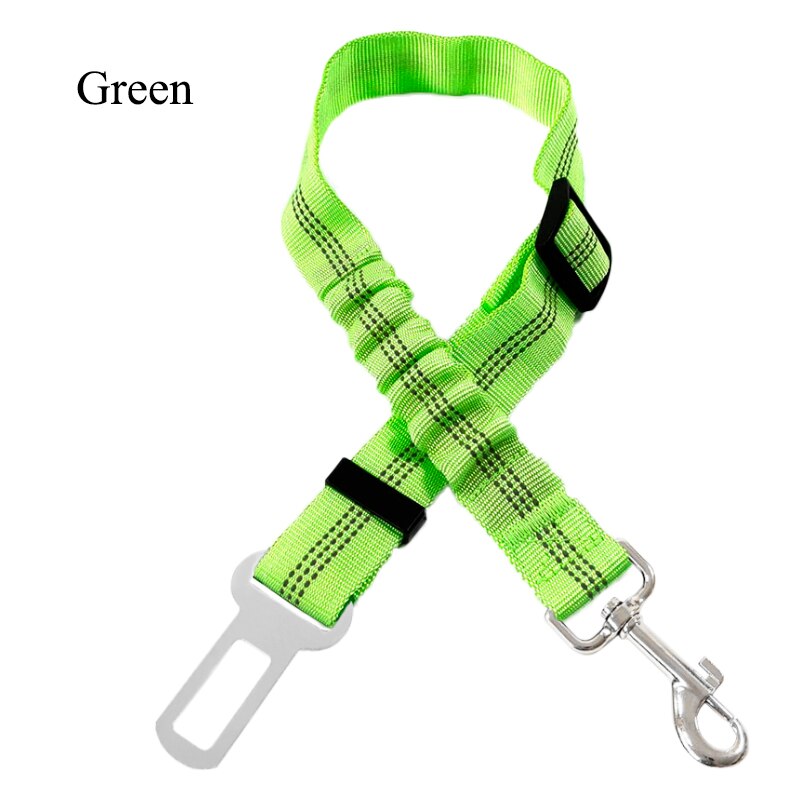 1Pcs Upgraded Adjustable Dogs Seat Belt Dog Car Seatbelt Harness Leads Elastic Reflective Safety Rope Pet Cat Supplies D0011A: D0010A-06-Green