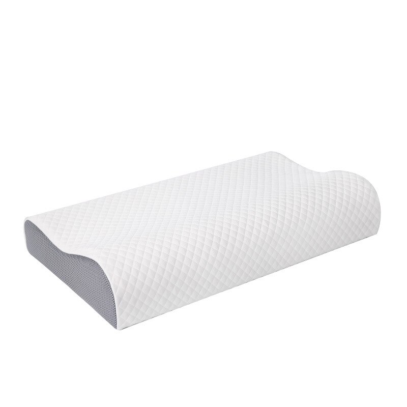 Almohada de contorno ortopédica de espuma viscoelástica, cojín ergonómico para dormir, con forma de onda central, Cervical, individual: white1 / 50x30x7cm