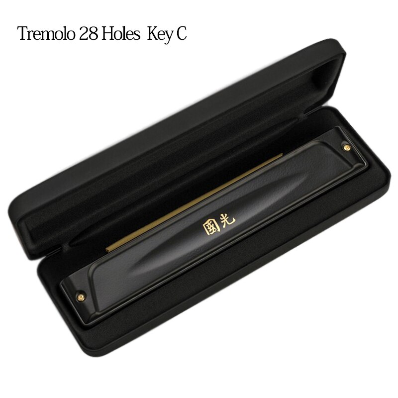 Guo Guang Tremolo 24 Holes Harmonica Accent 28 Harp Guoguang Mouth Organ Instrumentos Key C A B Musical Instruments: Tremolo-28C