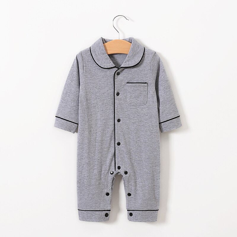 Baby & Kinderen Baby Unisex Herfst Pyjama, revers Lange Mouwen Button Open Een Stuk Nachtjapon Voor Peuter Meisjes, Jongens