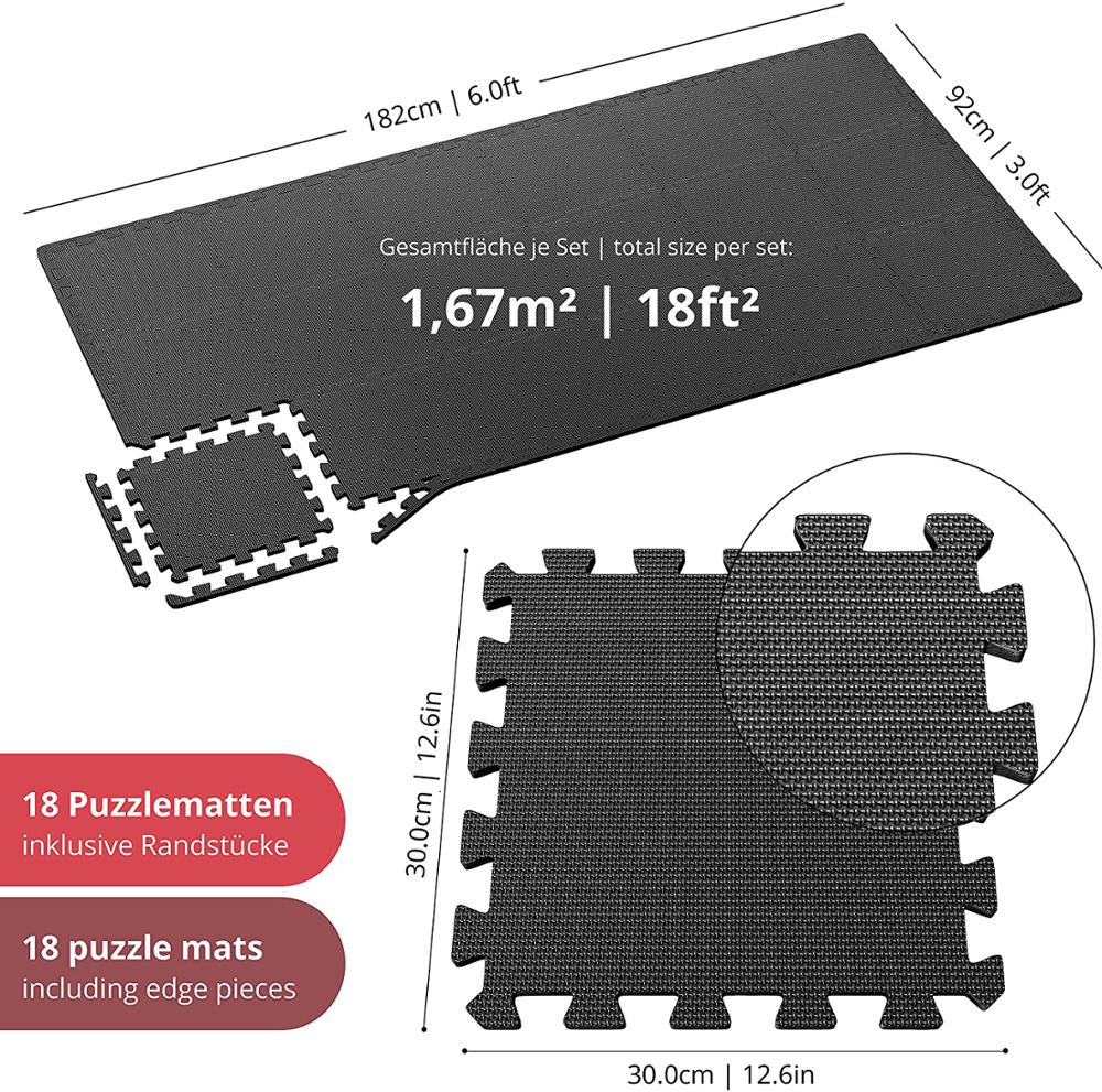 18 sztuk blokujące maty z pianki płytki siłownia amortyzacja wodoodporne maty sportowe wygodne miejsce wyposażenie domu maty podłogowe
