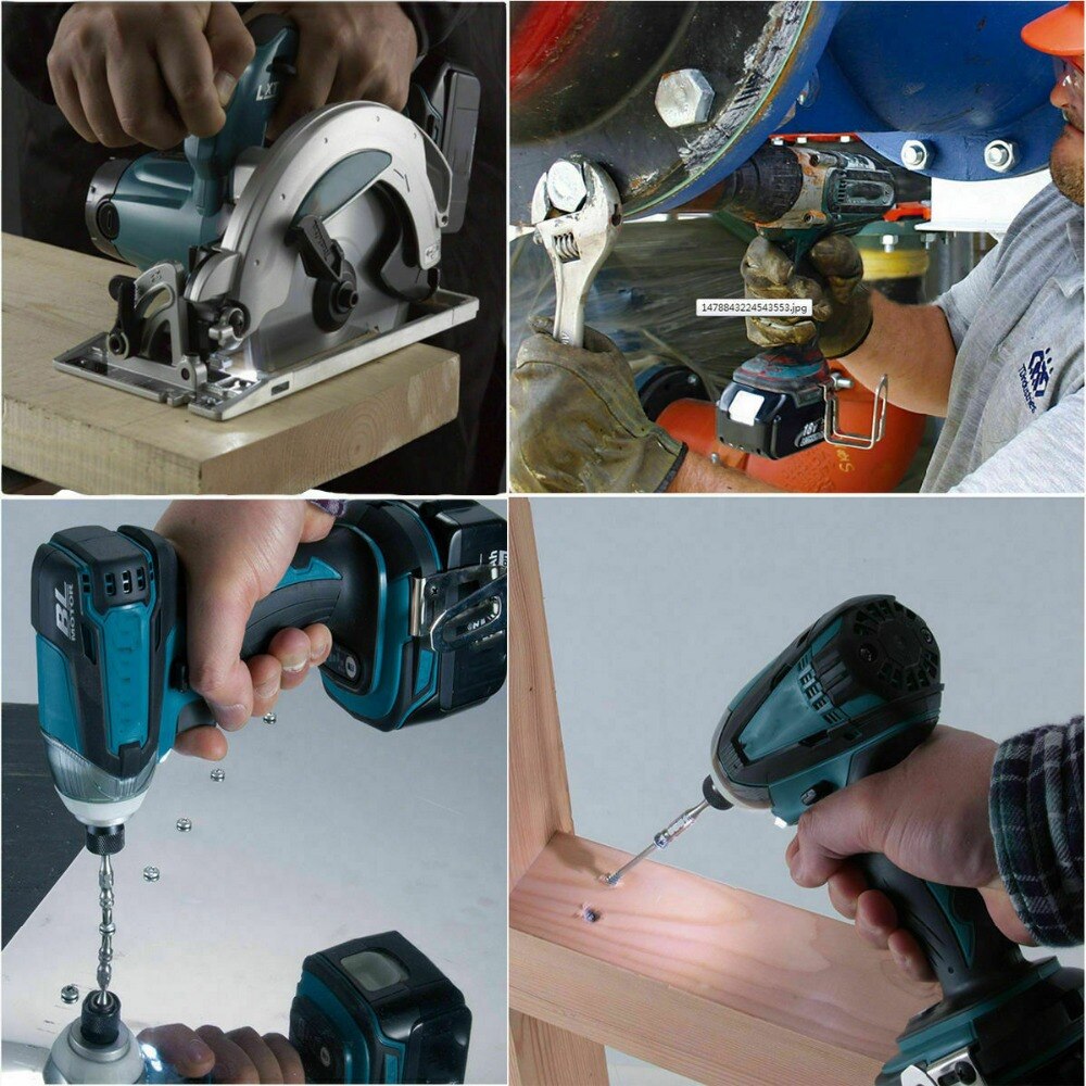 18V 18Ah Power Tool Battery - 18000mAh Li-Ion Replacement for Makita BL1880 BL1860 BL1830 + 3A Charger