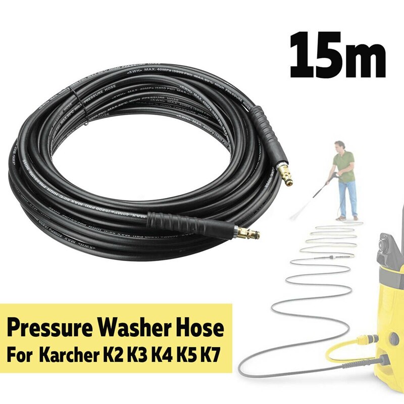 -15M/50FT 40MPa Pressure Washer Hose Water Cleaning for Karcher K2 K3 K4 K5 K7
