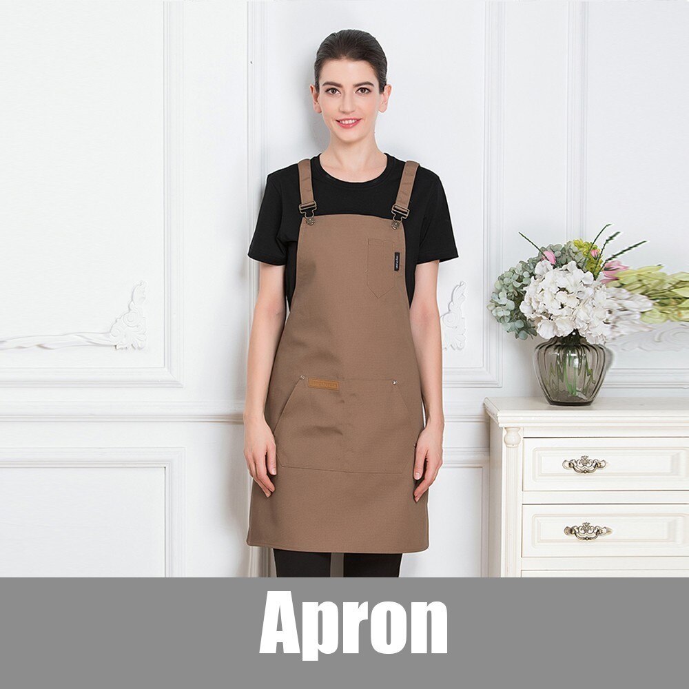 Verstelbare Chef Ober Uniform Schort Hotel BBQ Cafe Catering Food Service Restaurant Uniform Bakkerij Keuken Unisex Werk Schort: Brown Apron