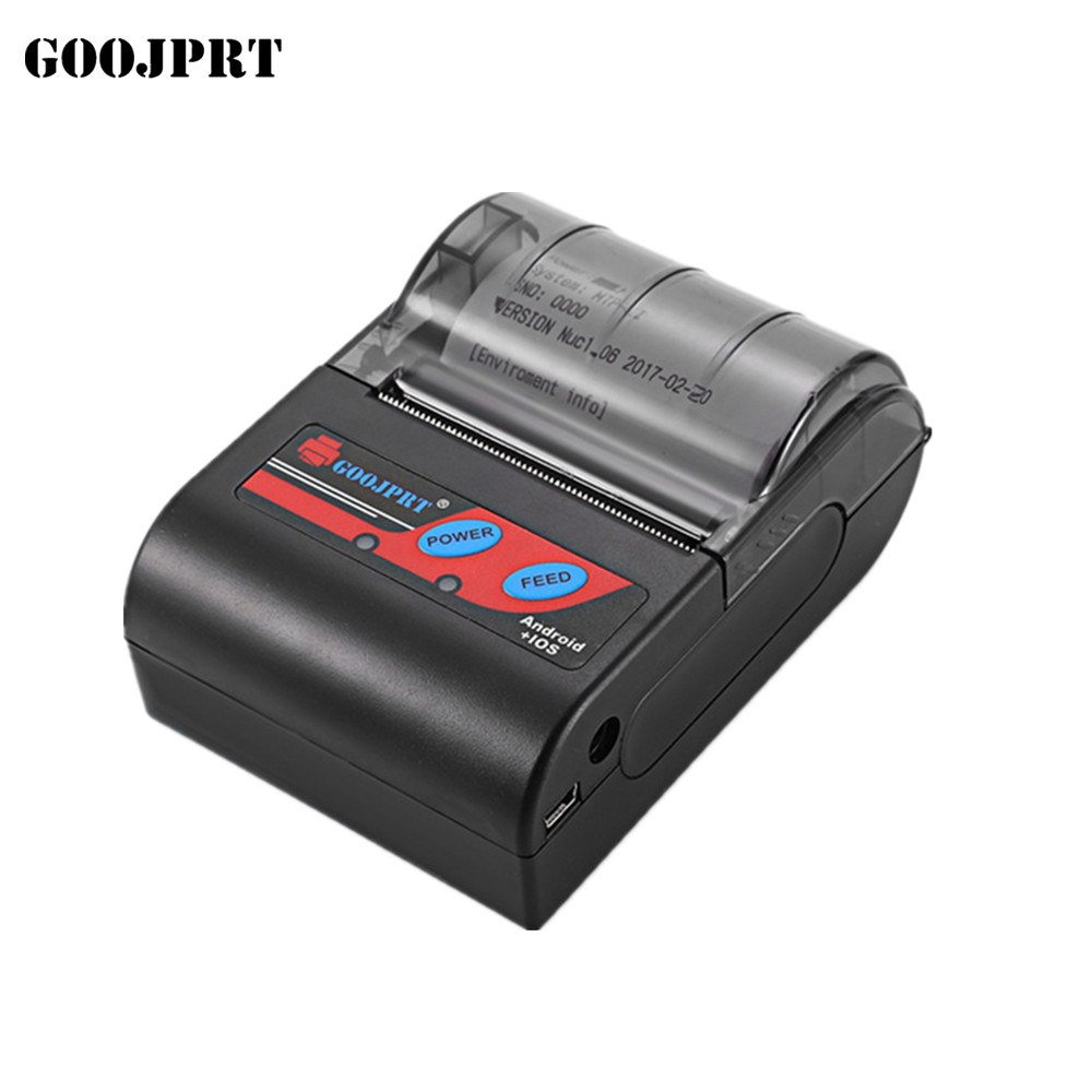 Goojprt håndholdt bluetooth termisk kvitteringsprinter mobil mini 58mm bærbar printer usb billet printere til android ios system: Kun printer / Uk-stik