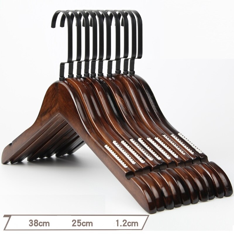 10 stuks massief houten kleerhangers voor pakken, extra brede schouders