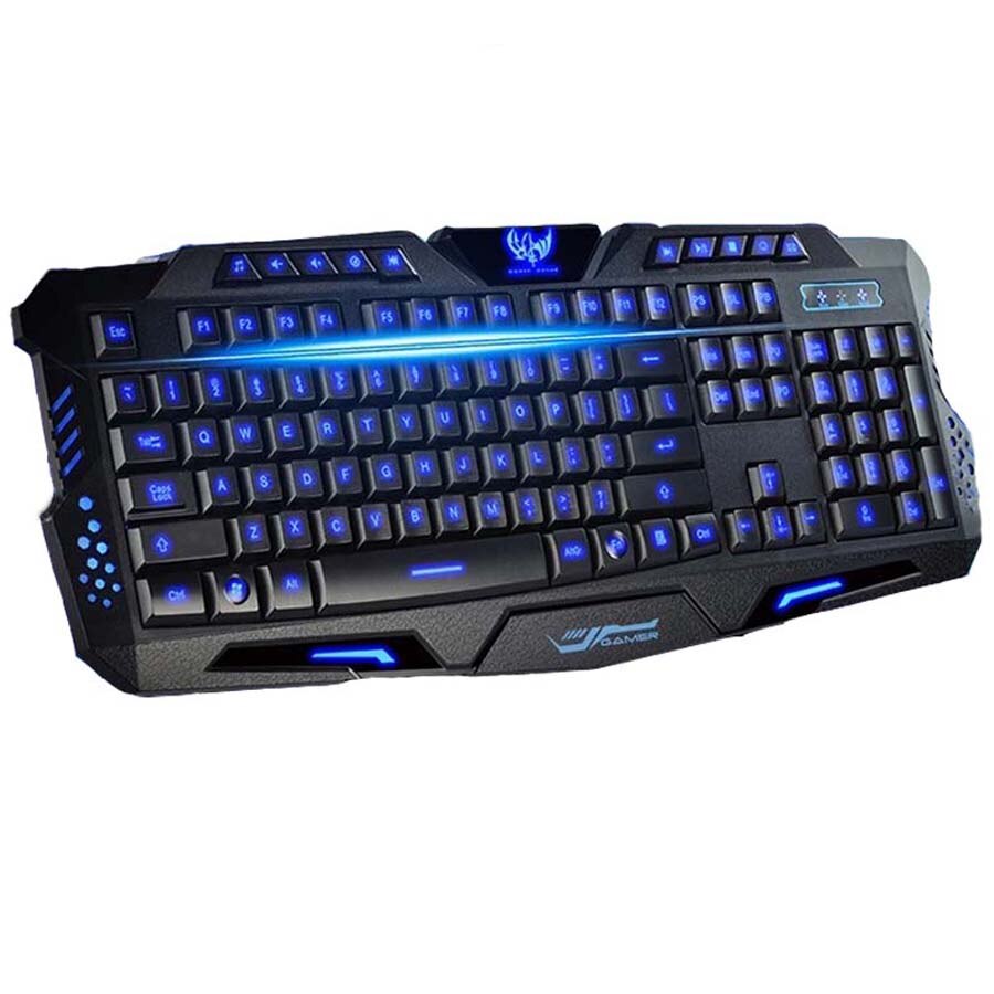 Tri-color Backlit LED Gaming Keyboard Mechanical Touch Wired Game Keyboard for PC & Laptop