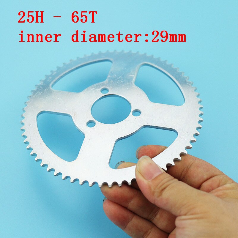 25H sprocket 29mm 65teeth three hole 25H sprocket 65tooth chain disc deceleration disc for Pocket Bike Goped Scooter ATV 47 49cc
