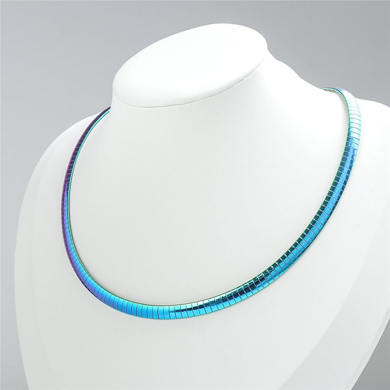 304 Stainless Steel Collar Neck Necklace Multicolor Round Plating Neckalces Jewelry Women Men 45cm(17 6/8") Long, 1 Piece