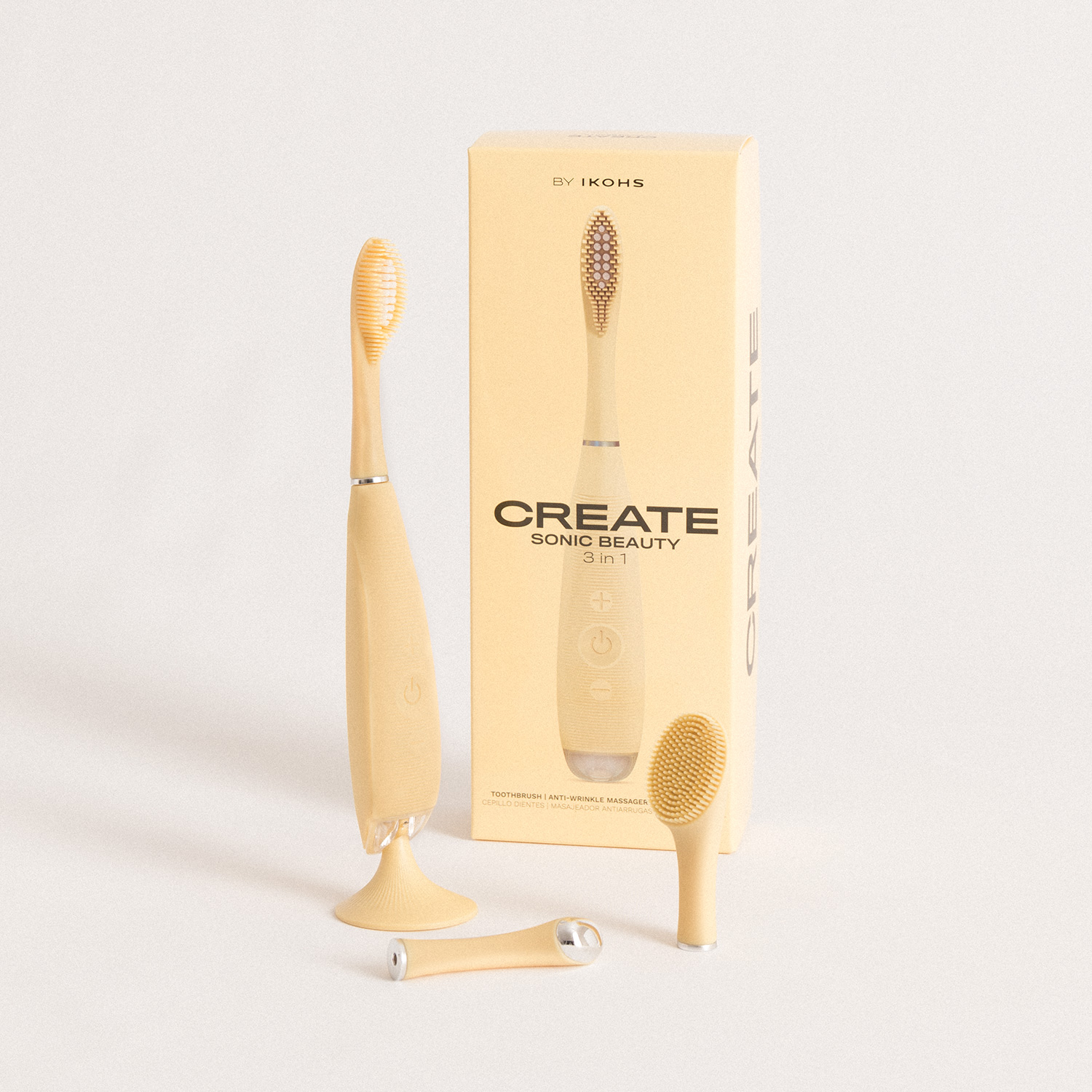 CREATE-SONIC BEAUTY, Cepillo Eléctrico Dental y Facial, Ligero, Autoapagado, 3 en 1