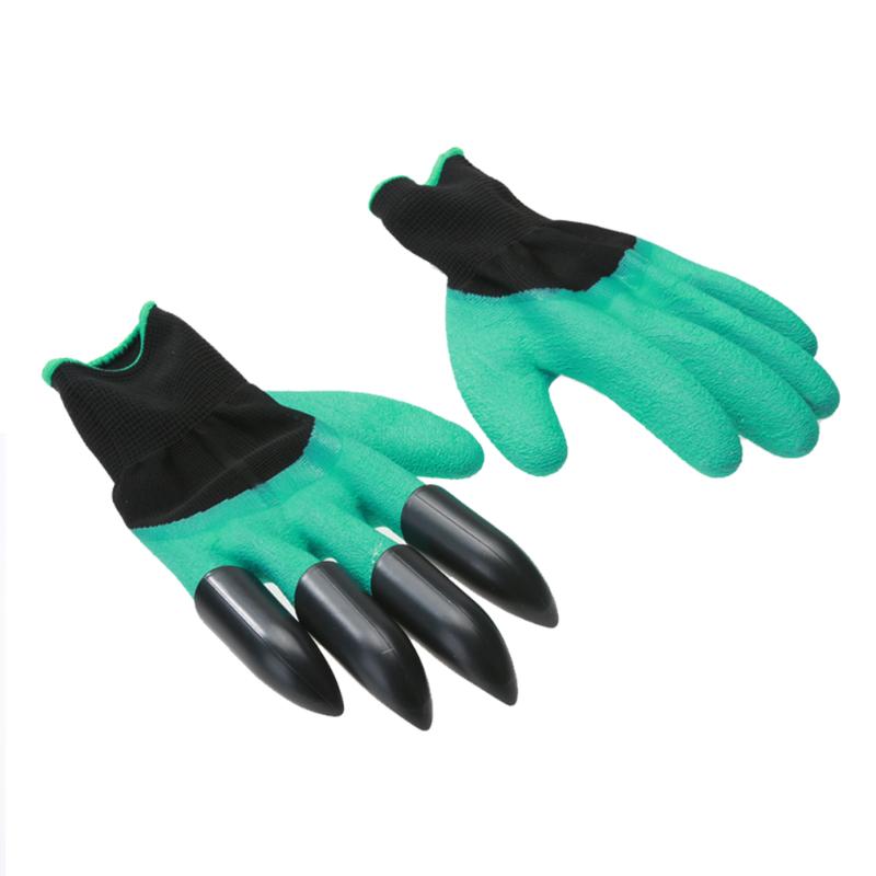 Garden Gloves with Claws for Dig Plant Genie Rubber Gloves Rose Planting Pruning Hand Claw for Digging Gardening Tool: Green03