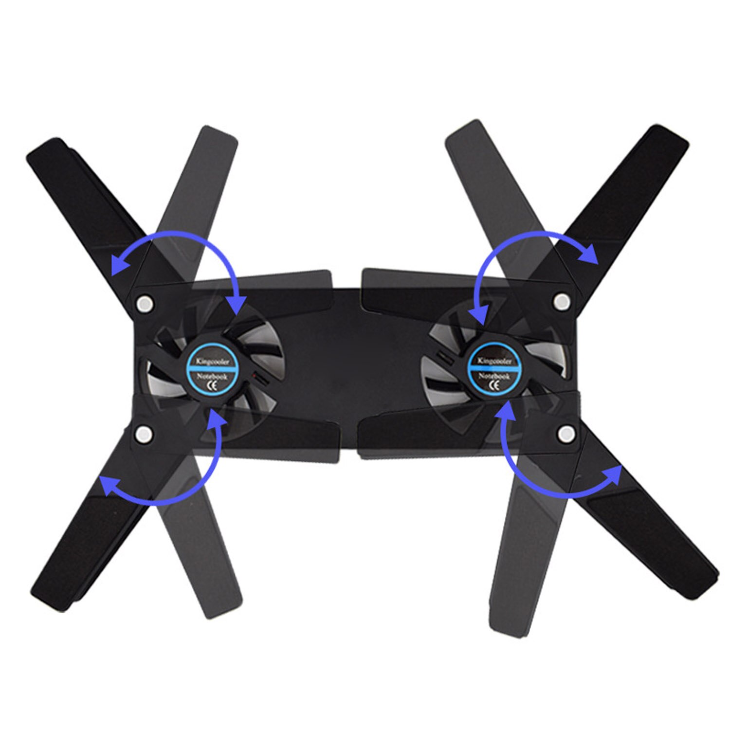 Besegad Portable Foldable USB Notebook Laptop Cooler Cooling Pad Stand Base with Double Fans for Chromebook Macbook Lenovo Dell