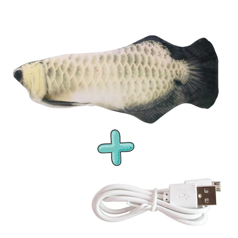 Pez electrónico juguete para gatos carga USB eléctrico pez de imitación juguetes para perro gato masticando jugando morder, suministros para mascotas