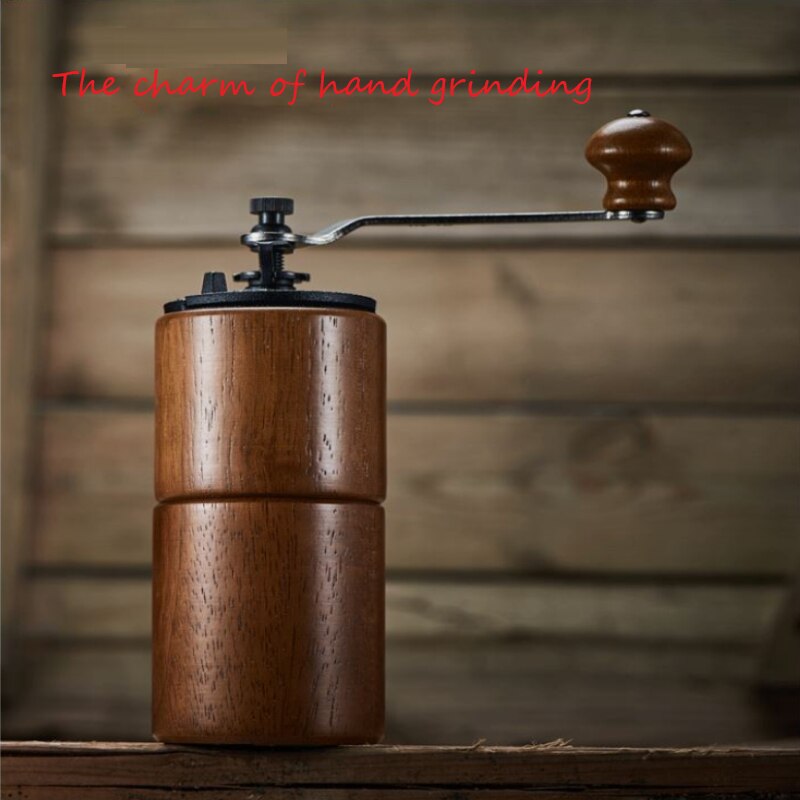 Adjustable Thickness Of Household Solid Wood Hand Coffee Grinder Manual Bean Grinder Crank Wooden Kitchen Tool Grinders Gadgets
