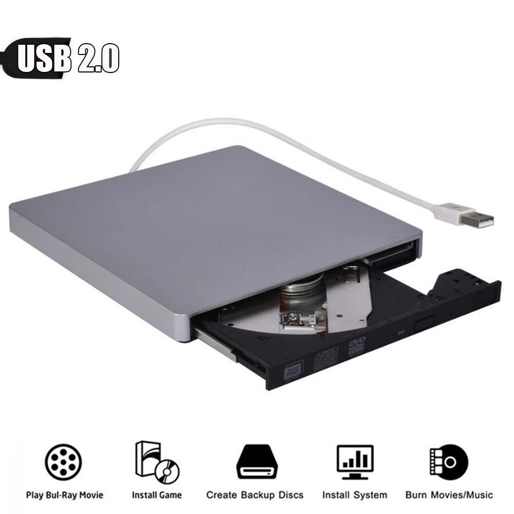 USB 2.0 External CD-RW/DVD-RW Burner Drive Recorder Optical Drive for PC/Mac/Laptop/Notebook/Desktop External Slim Drive xiaomi