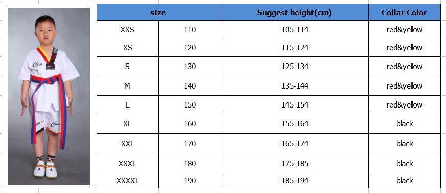 Di alta Qualità del cotone traspirante junior Dobok Taekwondo bambino ragazze e ragazzi WTF approva karatè uniforme vestiti di formazione tuta T20