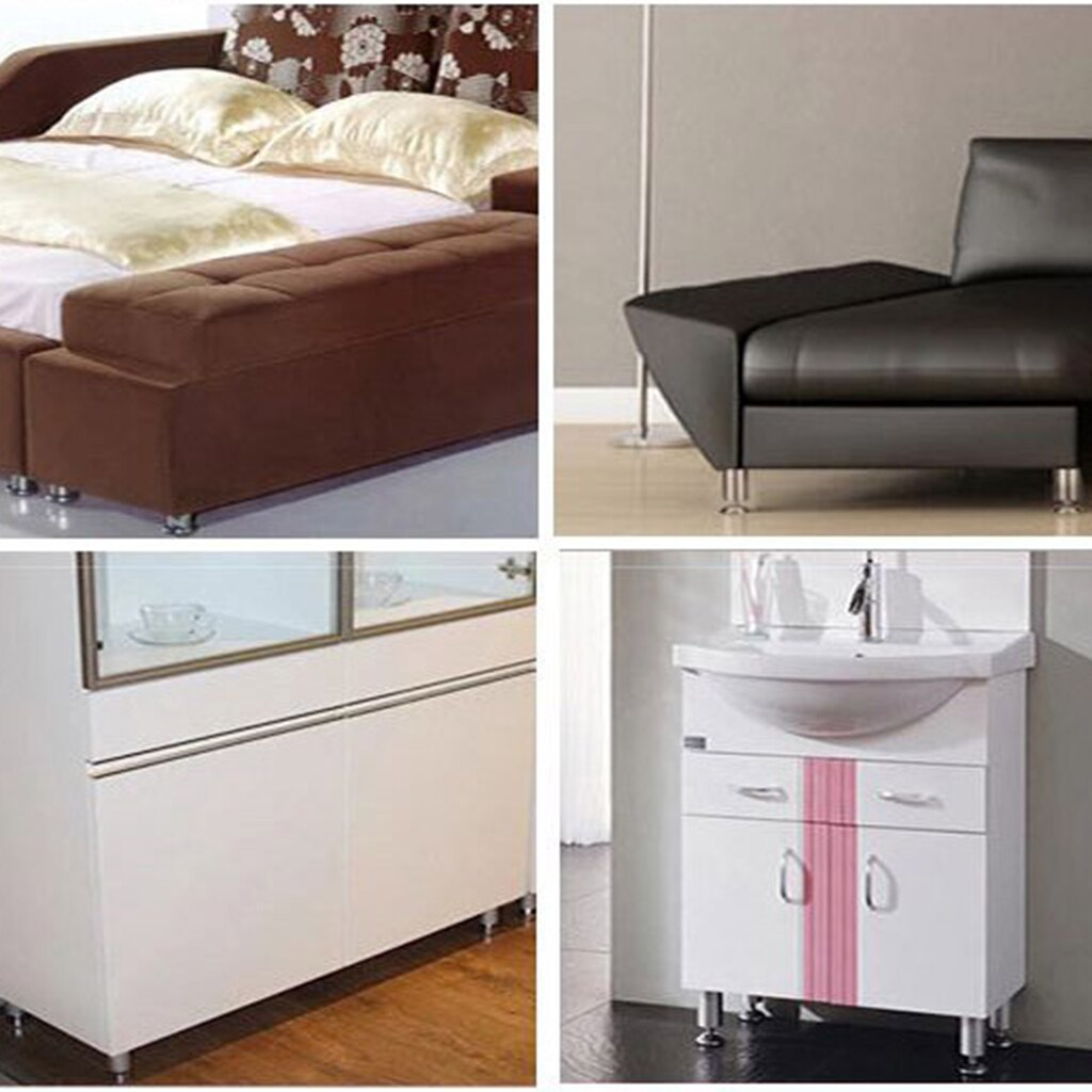 Tunga rostfria metallmöbler ben soffa soffa stol säng ottomansk skåp ben anti-fukt fötter sockel stativ säng stigare 8/10cm