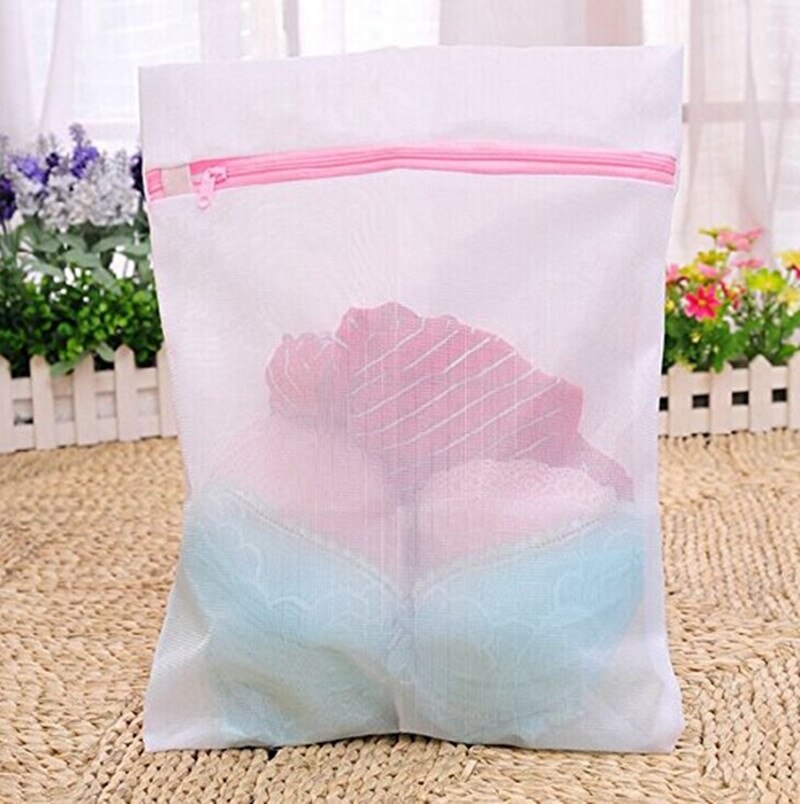 Zippered Mesh Laundry Bag Clothes Washing Machine Laundry Bra Aid Lingerie Mesh Net Wash Bag Pouch Basket Femme