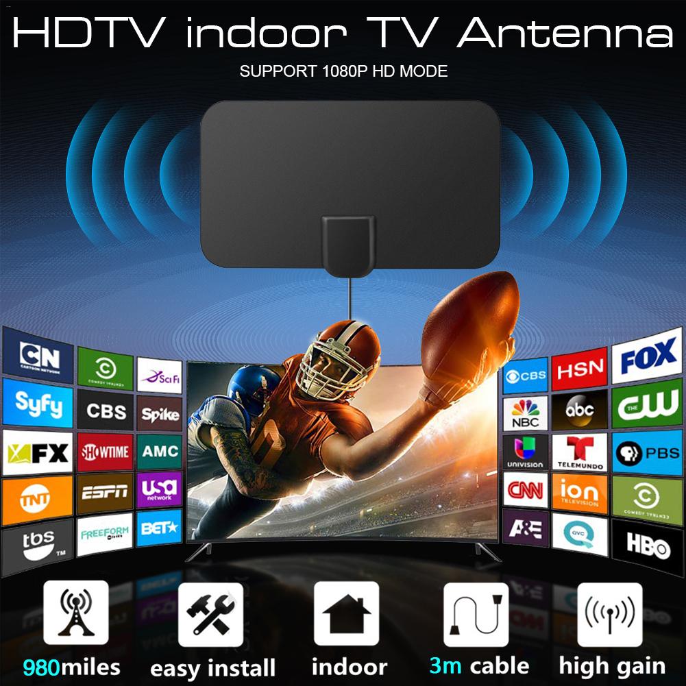 980 Miles HD TV Antennas Indoor Mini HD Digital TV Antenna