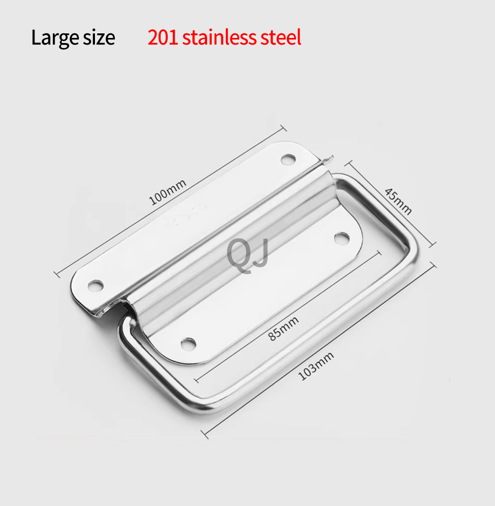 Vikbar modern minimalistisk verktygslåda i rostfritt stål, osynligt fjädrande handtag, dold minimalistisk: Silver-