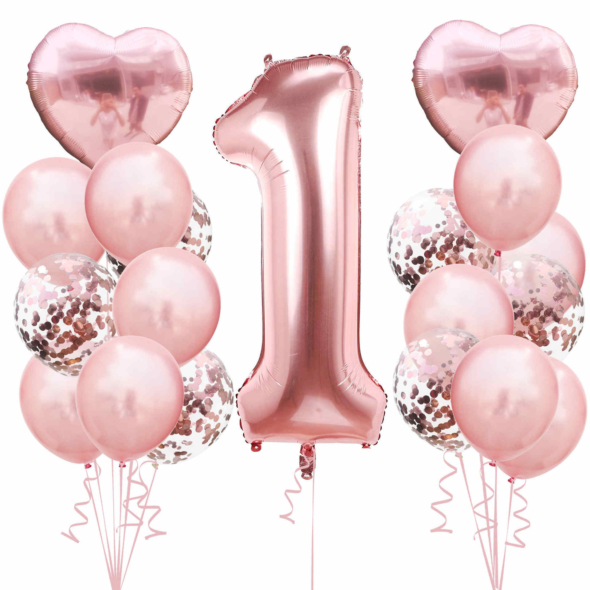 19pcs/set Birthday party air helium digital balloon number happy birthday party ornament kid balloon birthday balloons