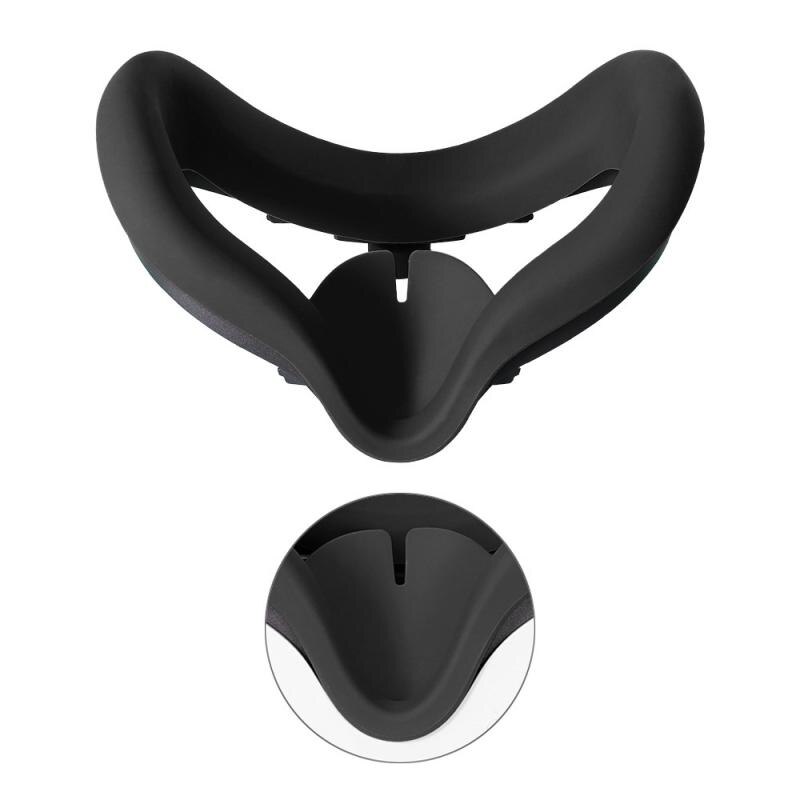 Siliconen Gezicht Cover Vervanging Oogmasker Pad Kussenhoes Voor Oculus Quest 2 Vr Case Virtual Reality Bril Accessoires: BLACK
