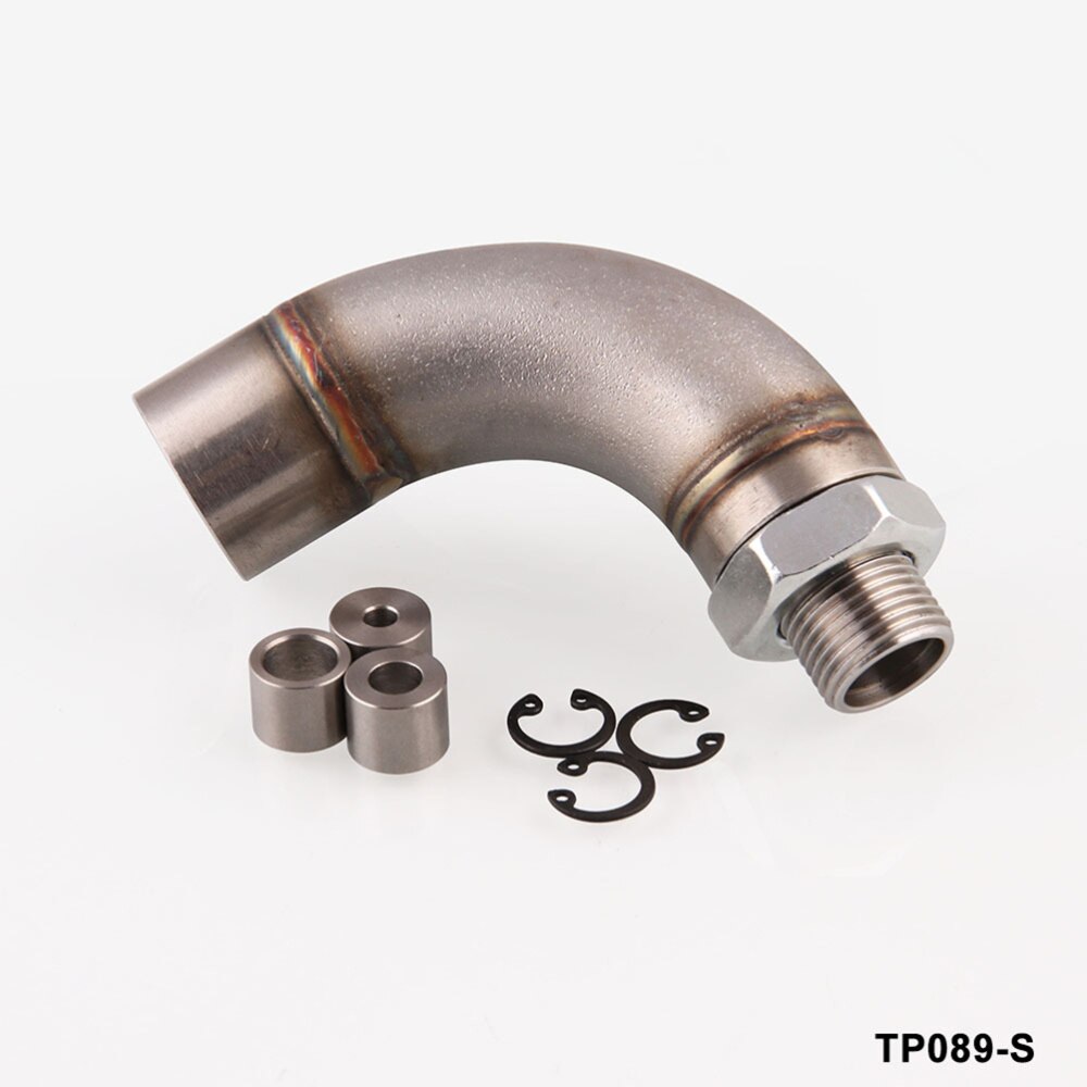 1 Set J Förmigen Edelstahl Sauerstoff Sensor Anschluss Armaturen Auto Umrüstung Teile Änderung Zubehör (Silber)