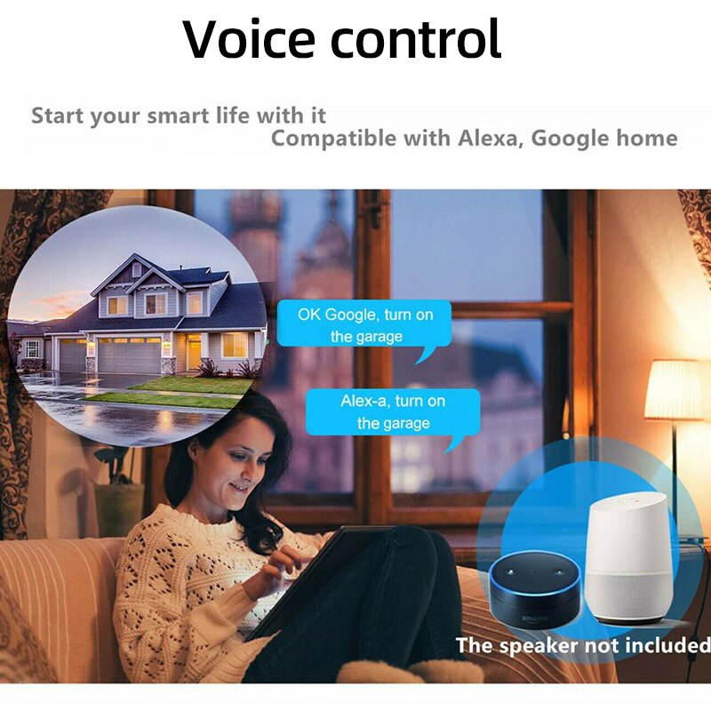 Wifi Smart Garagedeur Opener,Rolling Shuttercontroller, RF433mhz Remote + Tuya Smart Leven App Controle, alexa Google Assistent