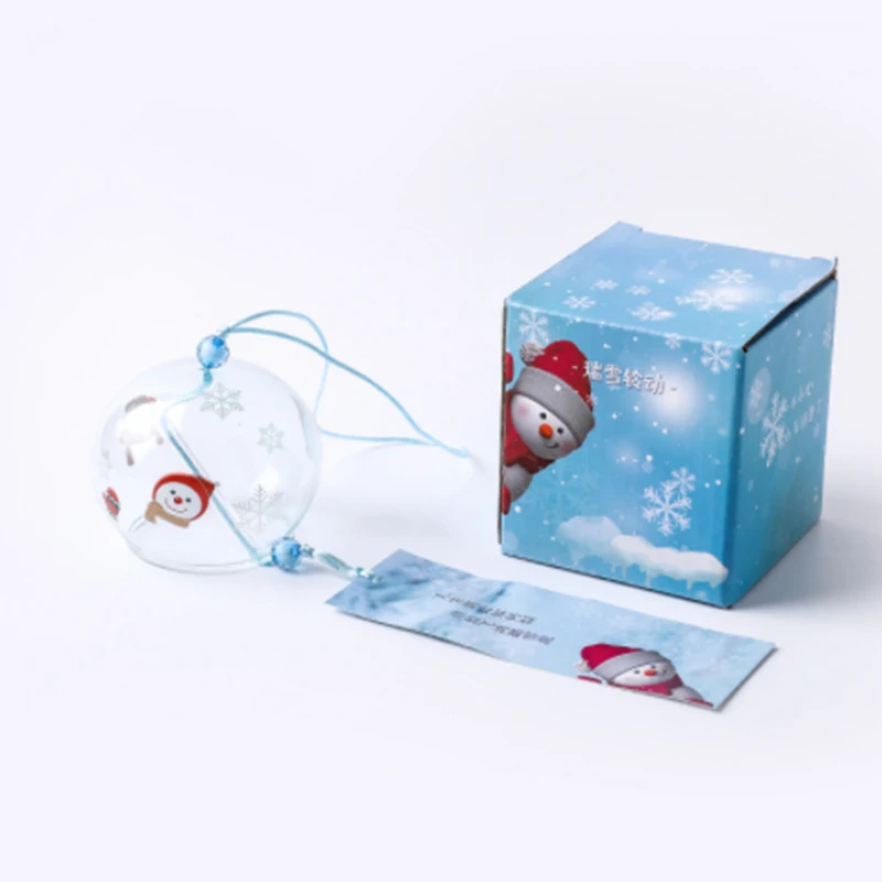 1PC Japanese Wind Bell Japan Wind Chimes Handmade Glass Furin Home Decors Spa Kitchen Office Decor Sakura Cherry Blossom Pattern
