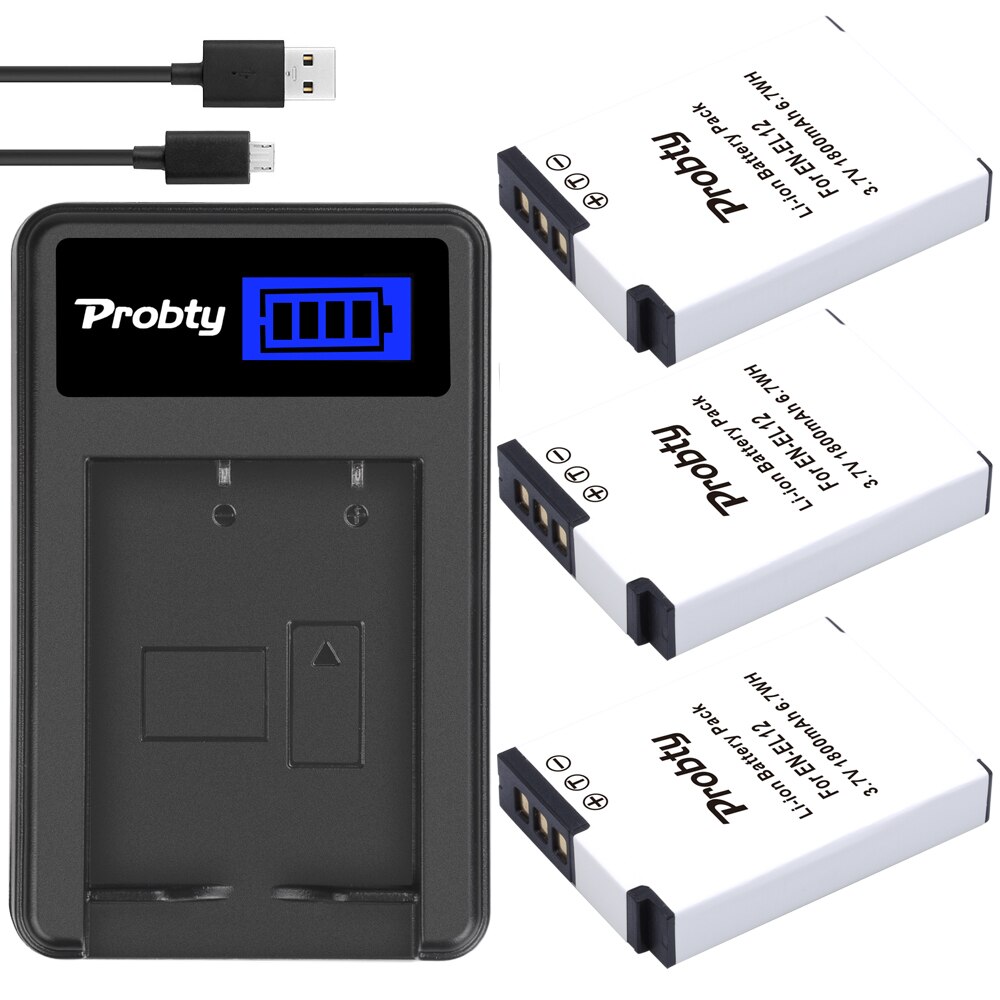 EN-EL12 Battery & Charger for NIKON CoolPix S6000 S6100 S6200 S6300 S8200 S9300 S610 S610C S620 S630 S710