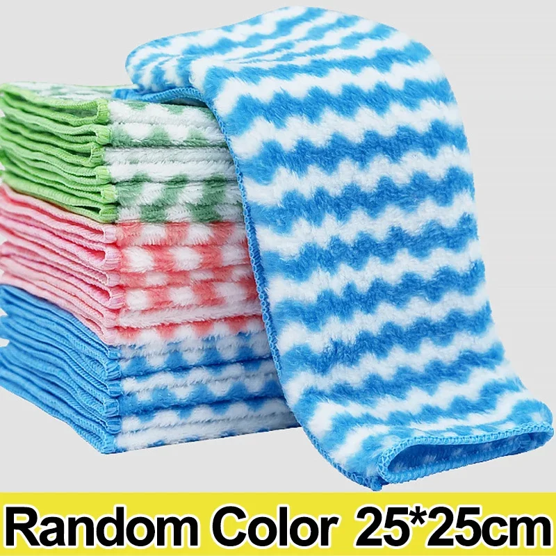 Microfiber Reinigingsdoekje Fluwelen Verdikte Vaatdoeken Hoog Absorberend Schuren Keuken Wassen Vaatdoeken Huishoudelijke Veeg Handdoeken: 3pcs